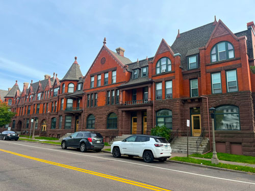 Residential buildings on First Street
